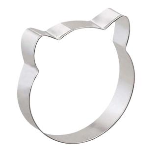 可爱卡通猫头饼干模具不锈钢猫咪小鱼曲奇翻糖印花家用烘焙工具