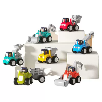 汇乐工程车男孩小汽车压路机模型玩具钻地机玩具惯性滑行玩具车