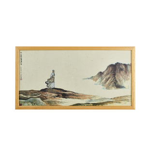 画说金庸 李志清人物框画 屹立款 金庸武侠小说图书周边  高档卡纸  实木画框  创意摆件 天龙八部  原木色 红木色两款可选