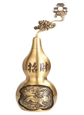 铜葫芦开盖玄关空心摆件挂件大号