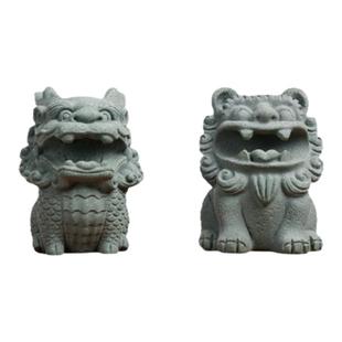 汉墨 青砂造像衔笔狮麒麟 创意摆件镇纸镇尺毛笔托搁笔架笔搁文房四宝书法文创可爱