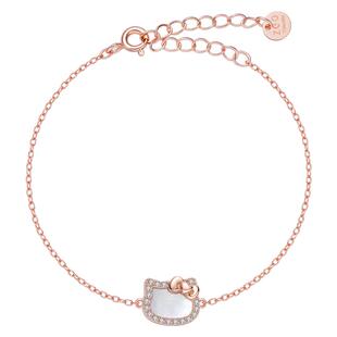 潮色绘X三丽鸥Hellokitty正版周边纯银手链女凯蒂猫小众生日礼物