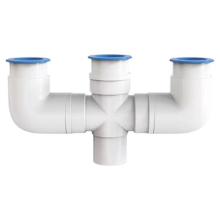 大理石洗衣池洗脸盆双盆下水三通40 50 75 PVC管排水四通五通接头