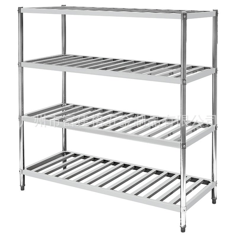 拆装式厨房置物架四层不锈钢置物架平板厨房货架菜架多功能收纳
