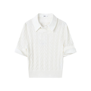 Jamor时尚针织衫短袖上衣2025年秋冬季新款假两件拼接简约高级感