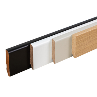 圣格番龙眼纯实木踢脚线烤漆菱花白杏子灰珍珠白色木质地脚线法式