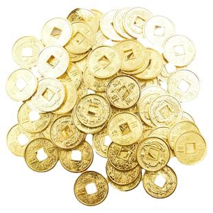 铜钱合金2cm金色招宝龙凤铜钱装聚宝盆发财树客厅过门石装饰品