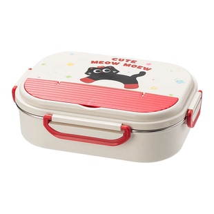 多巴胺饭盒分隔式304不锈钢学生打饭高颜值可爱微波炉可加热餐盒