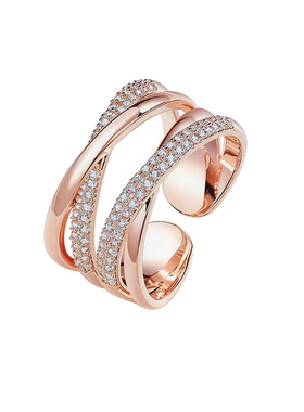 双层交叉开口戒指女轻奢高级感