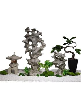 大型中式造景绿植太湖石假山摆件