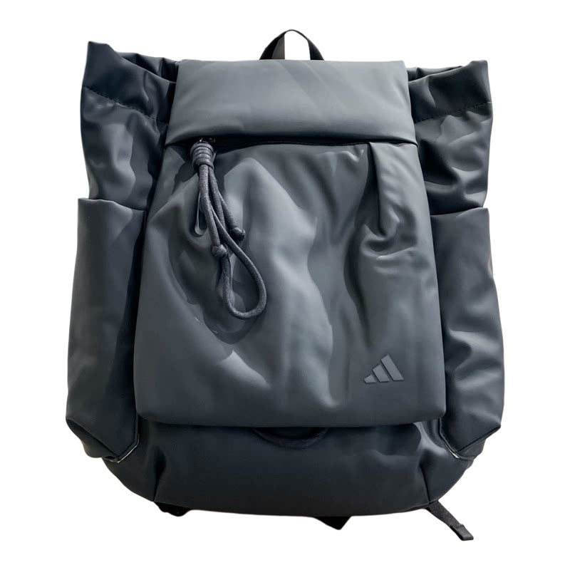 Adidas阿迪达斯女包2025秋新款大容量抽绳翻盖运动双肩背包JM5008