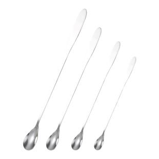 不锈钢长柄勺子咖啡搅匙羹甜品牛奶勺创意迷你柄加长奶茶调料小勺