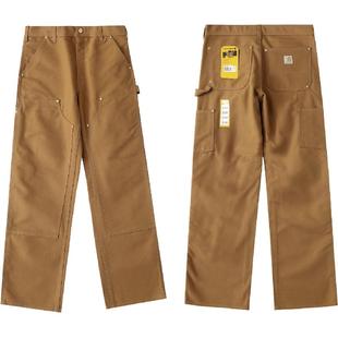 Carhartt卡哈特B01美式重磅帆布双膝工装裤男宽松直筒休闲伐木裤