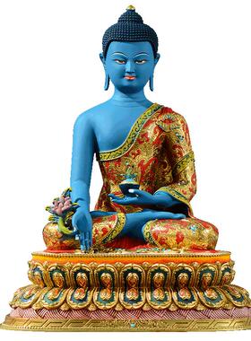 客厅家用铜器雕像药师如来像