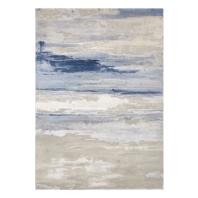 意式极简地毯蓝色客厅茶几垫现代简约卧室满铺高级轻奢抽象地毯