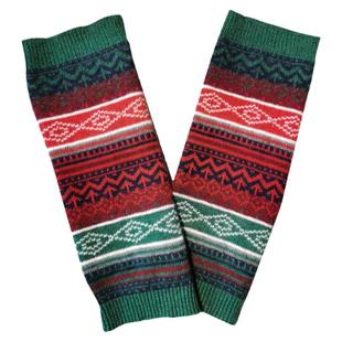 民族风装饰触屏无指洞套袖护腕肘套秋冬季保暖羊绒半指手套袖套