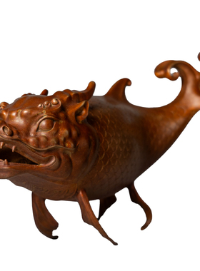 鱼化龙鱼跃龙门金榜题名黄铜摆件