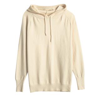 反季清仓羊绒衫减龄连帽卫衣女秋冬毛针织衫薄款宽松外穿套头帽衫