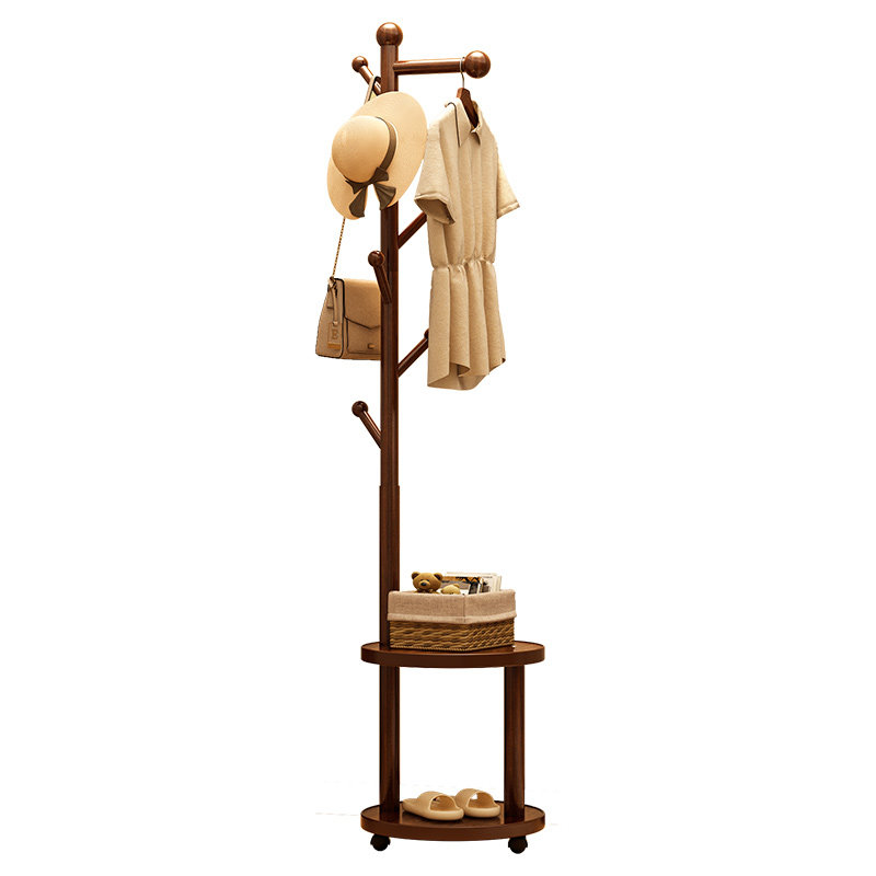 实木衣架落地客厅不占空间收纳衣帽架房间床边挂衣家用衣服置物架