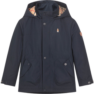 暇步士童装儿童加绒风衣25秋冬新品男童学院风厚外套女童三防风衣