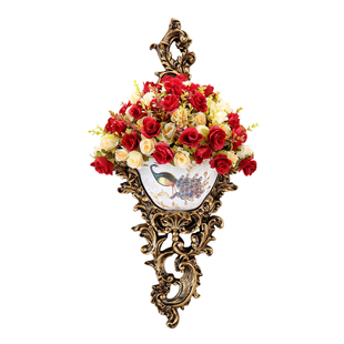 欧式壁挂创意壁饰花瓶墙上挂壁树脂挂饰家装饰品复古家居墙壁挂件