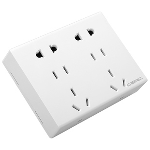 国际电工明装插座明线空调十孔5五孔带开关插座面板一开明盒家用