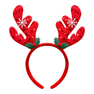 圣诞老人头饰成人麋鹿角头箍儿童节日礼物装扮发箍发卡派对装饰品