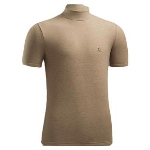 梦特娇羊绒蚕丝德绒保暖内衣男半高领短袖上衣加绒内搭打底衫冬季