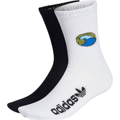Adidas/阿迪达斯正品三叶草MARIMEK CRW 2PP 男女中筒袜子 H32405