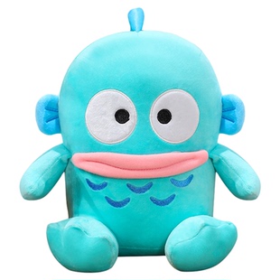 正版三丽鸥半人鱼汉顿玩偶丑鱼公仔鱼怪毛绒玩具生日礼物抱枕娃娃