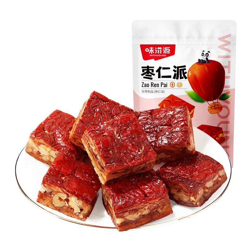 味滋源枣仁派红枣夹核桃仁新疆特产夹心包装坚果零食休闲食品袋装