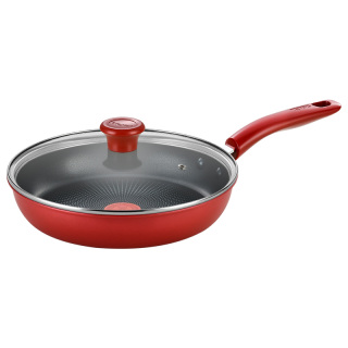 Tefal/特福有钛不粘煎锅平底锅牛排煎锅家用红点煎饼锅燃气电磁炉