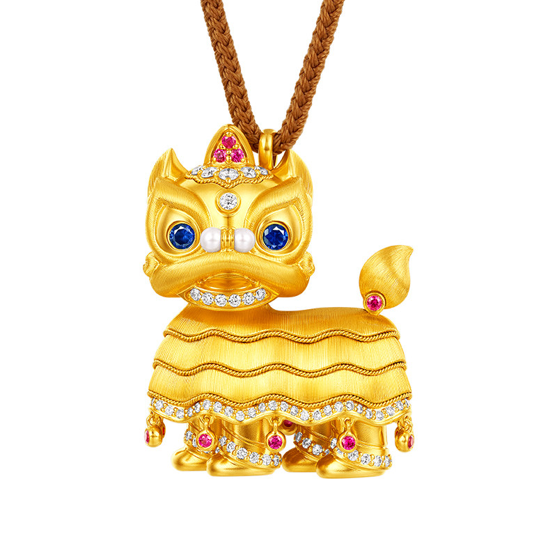 东方醒狮刻丝时来运转舞动款
