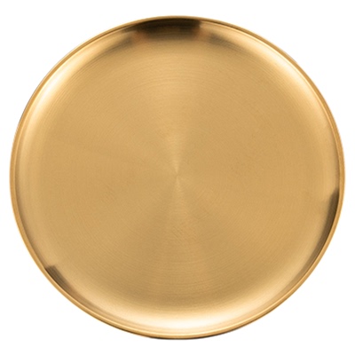 韩式不锈钢金色圆盘加厚烤肉盘