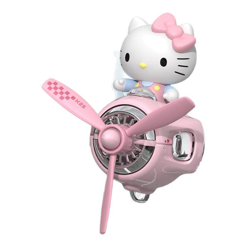 kitty车载香薰汽车空调出风口香水可爱飞机内饰摆件持久留香香氛