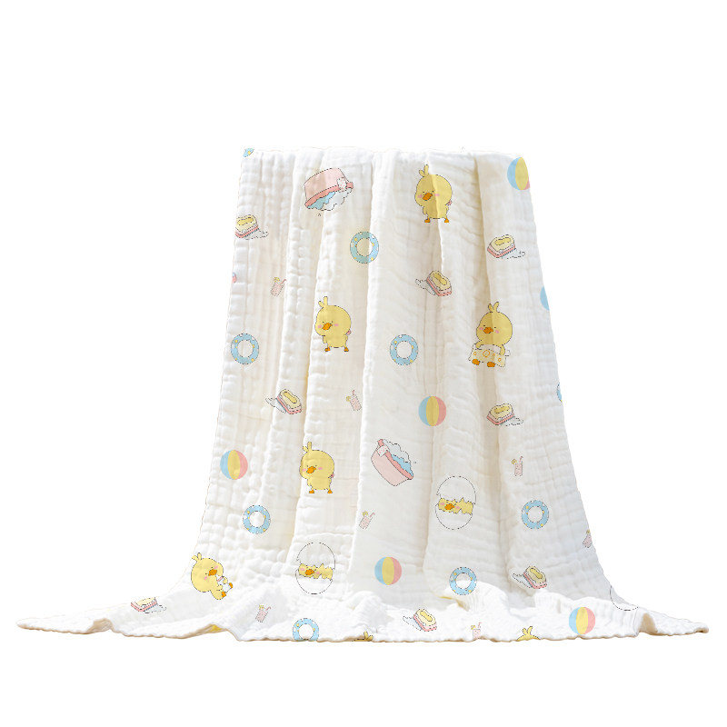 婴儿浴巾纱布纯棉新生儿超软宝宝儿童毛巾被盖毯婴幼儿初生a类6层