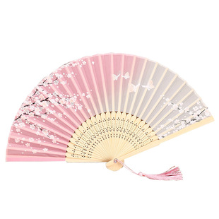 中国风女士折扇绢布复古可爱便携舞蹈走秀扇古风夏季礼品日用扇子