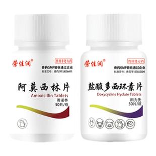 阿莫西林猫鼻支盐酸多西环素片犬猫咪狗狗咳嗽感冒猫口炎感染发炎