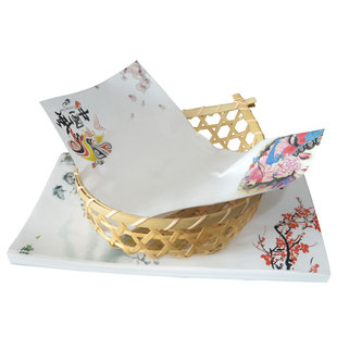 意境菜垫纸摆盘装饰书法纸凉菜围边点缀餐饮花边食品级盘饰垫盘纸