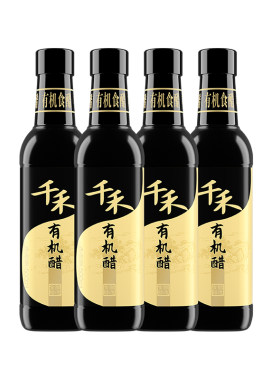 千禾有机醋500ml*4有机认证零添加拌菜蘸饺子佐餐调味官方旗舰店