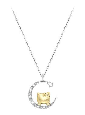 三丽鸥凯蒂猫纯银项链女
