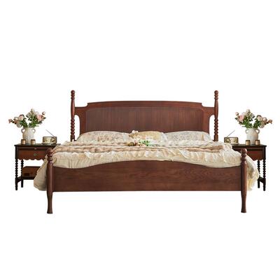 法式复古爱丽丝床1.8米中古风主卧床1.5米次卧红橡木双人床实木床