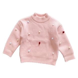 女童一体绒毛衣秋冬儿童内搭打底衫冬天加绒女孩中童洋气保暖上衣