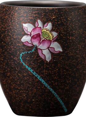 容山堂紫艺紫砂茶杯珐琅彩主人杯个人杯大号品茗杯功夫茶具配件