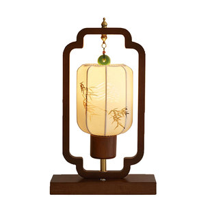 卧室台灯床头灯宋代美学复古实木客厅装饰新中式民宿茶室灯具摆件