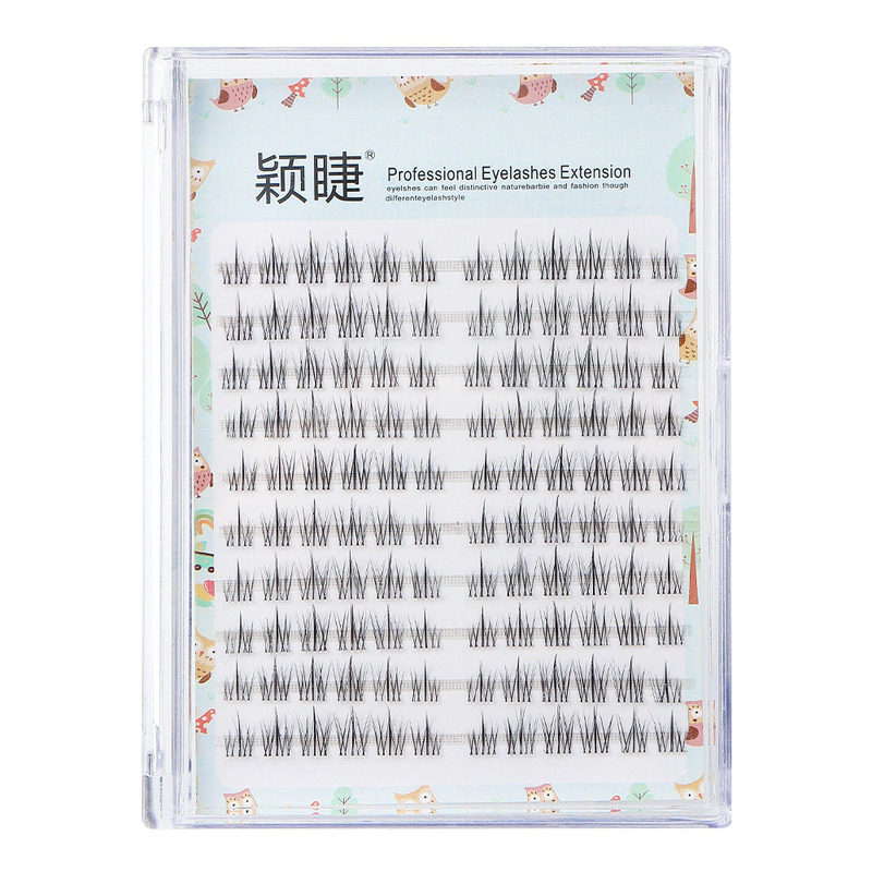 颖睫无痕透明梗太阳花单簇假眼睫毛自然逼真学生素颜自己嫁接睫毛