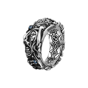 [新品]ROCKRIDE水瓶座戒指 新款重生十二星座气质高级男925银送礼