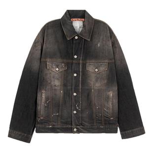 ACNE STUDIOS 秋冬新款男士方领系扣牛仔外套银泰百货精品 301574