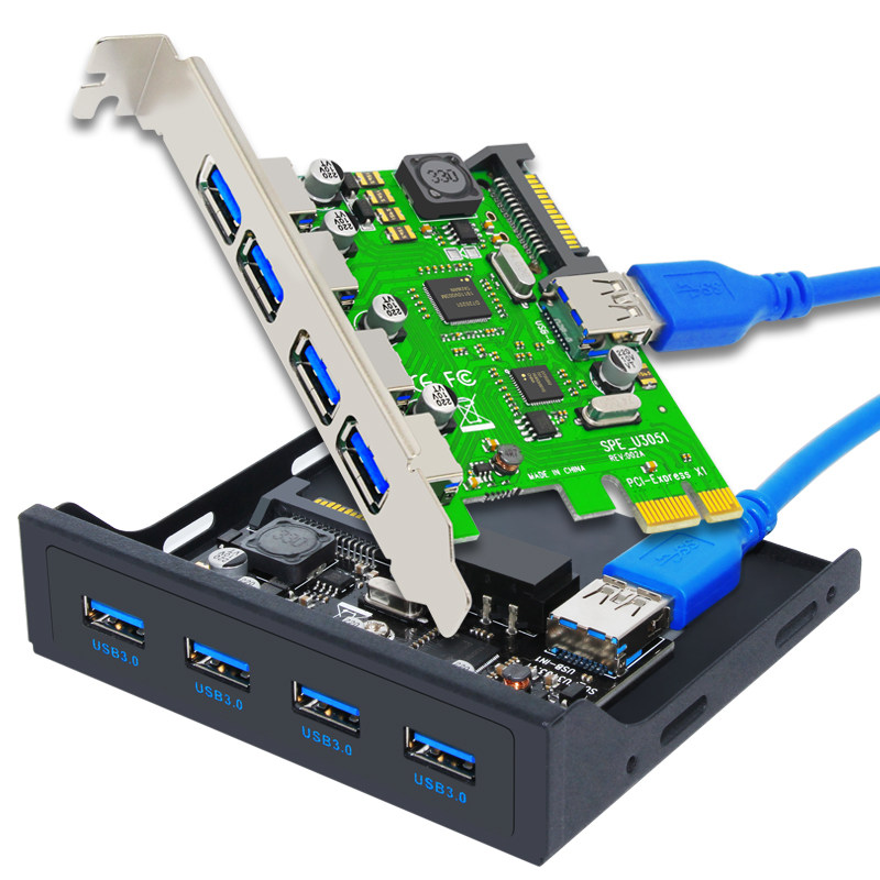 机箱USB3.0前置面板光驱位扩展卡软驱位双19/20PIN转USB3.0转接线