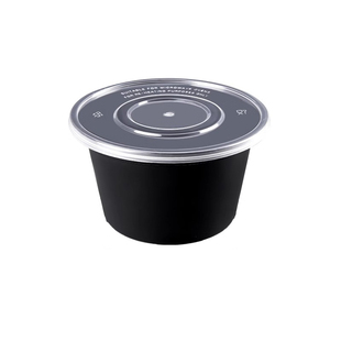 圆形1000ML一次性餐盒外卖打包盒加厚塑料透明饭盒快餐汤碗带盖